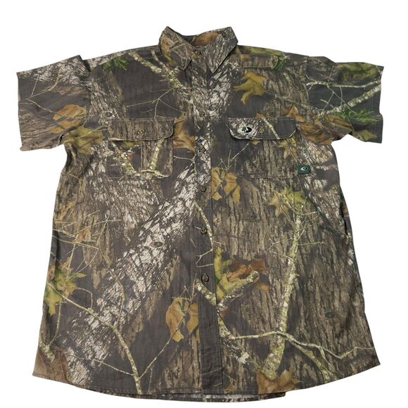 Mossy Oak Pro Button Up Shirt Men's Sz XL Cotton Blend Camo Hunting - Picture 1 of 8